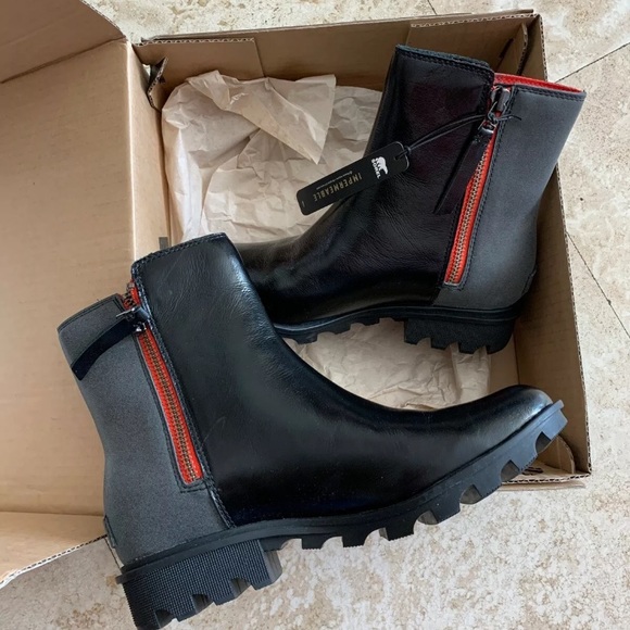 SOREL PHOENIX BOOT NEW 8.5 WOMENS BLACK ZIP - Picture 3 of 5